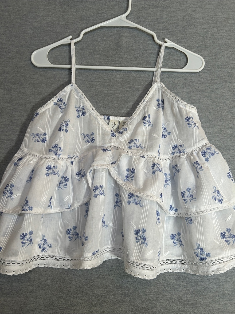 JOIE  Cotton Fairy Cottage Core Beach Coastal Vacation Cruise Pool Tiered Crop
